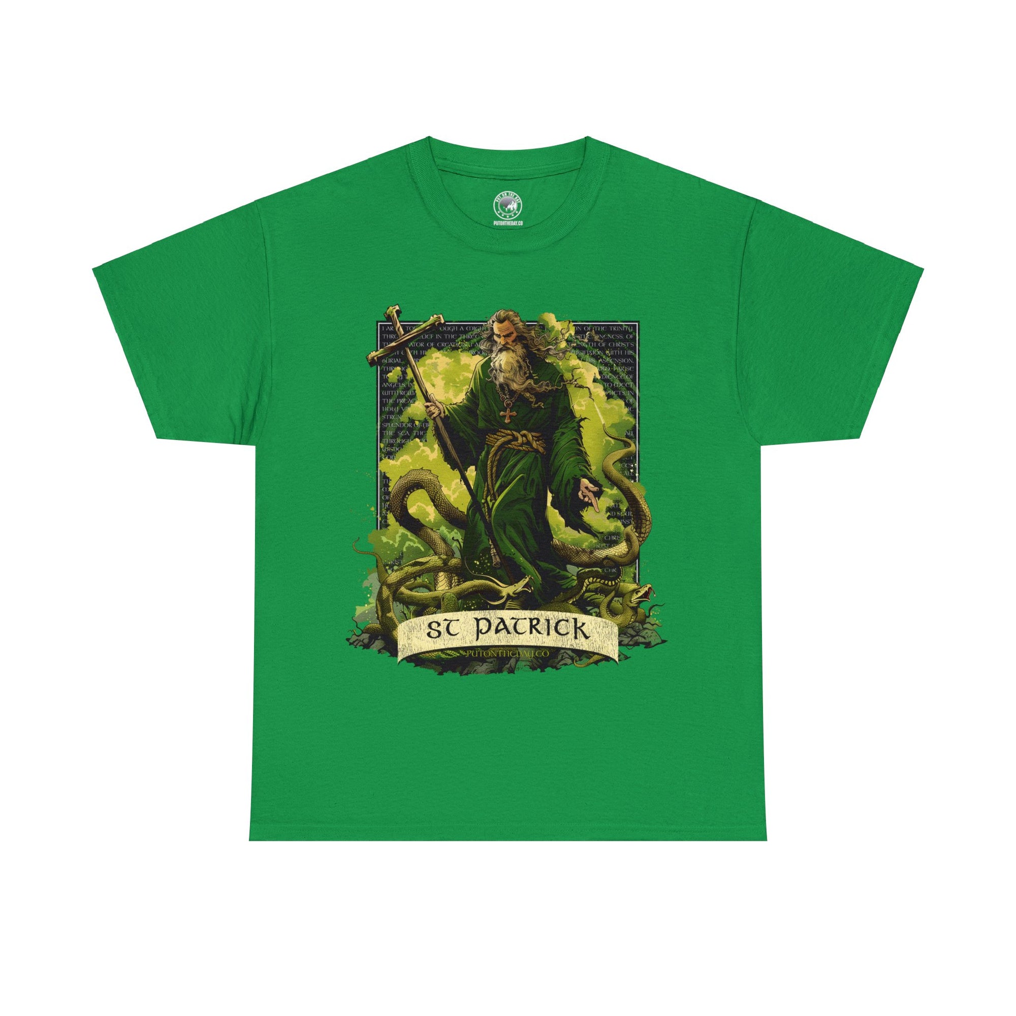 Saint Patrick Fighting Snakes Anime Style T-Shirt | Big & Tall