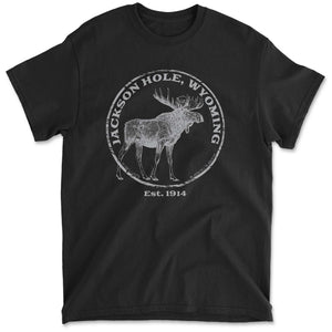 Jackson Hole Moose T-Shirt Black Gildan 5000 T-shirt
