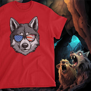 American Wolf T-Shirt - Red