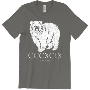 Grizzly 399 Roman Numerals T-Shirt Printify Asphalt L 
