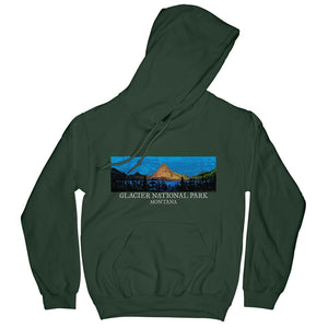 Glacier National Park Hoodie Hoodie Printify Forest Green S 