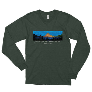 Glacier National Park Long Sleeve T-Shirt Long-sleeve Printify Heather Forest S 