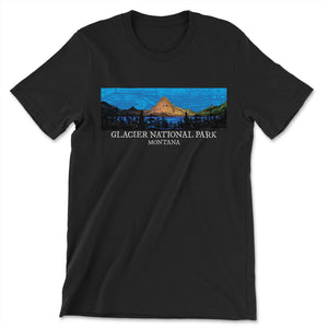 Glacier National Park T-Shirt T-Shirt Printify Black S 