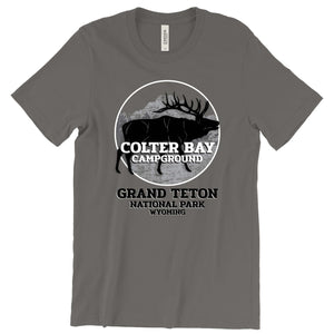 Colter Bay Campground Elk T-Shirt Printify Asphalt S 