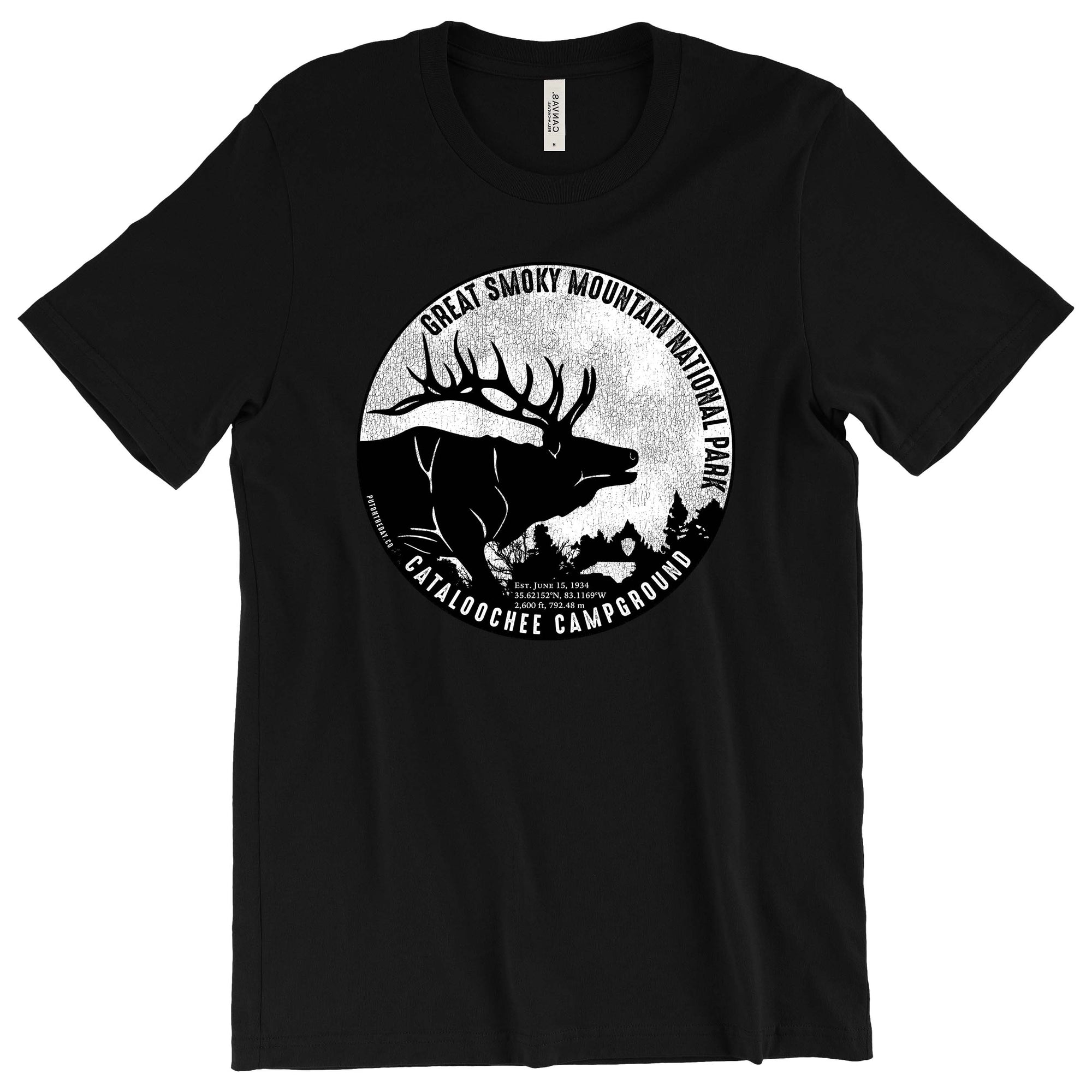 Cataloochee Campground, Great Smoky Mountains National Park T-Shirt Printify Black L 