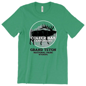 Colter Bay Campground Elk T-Shirt Printify Heather Kelly S 