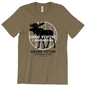 Gros Ventre Campground Moose T-Shirt Printify Heather Olive S 