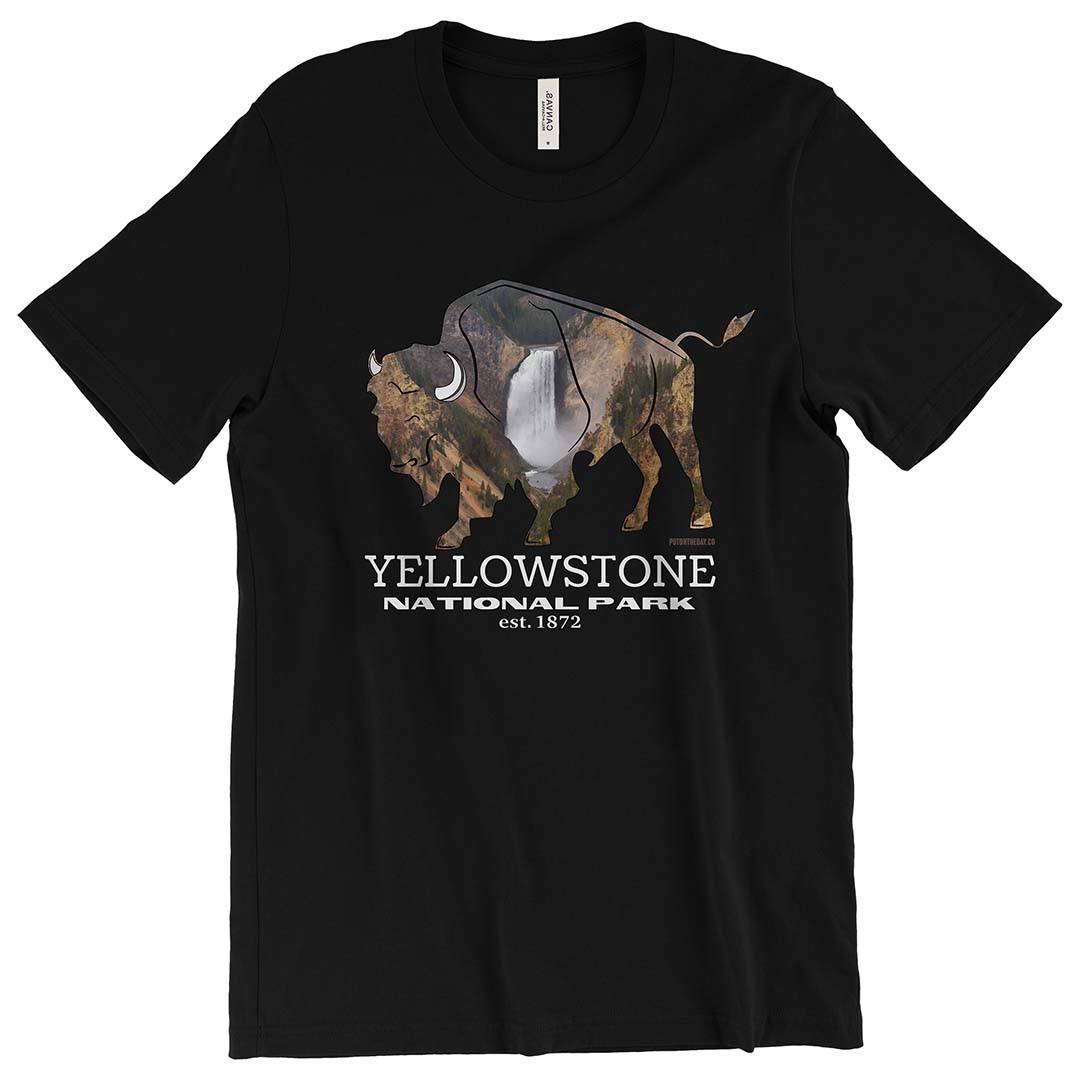 Lower Falls of the Yellowstone T-Shirt Printify Black L 