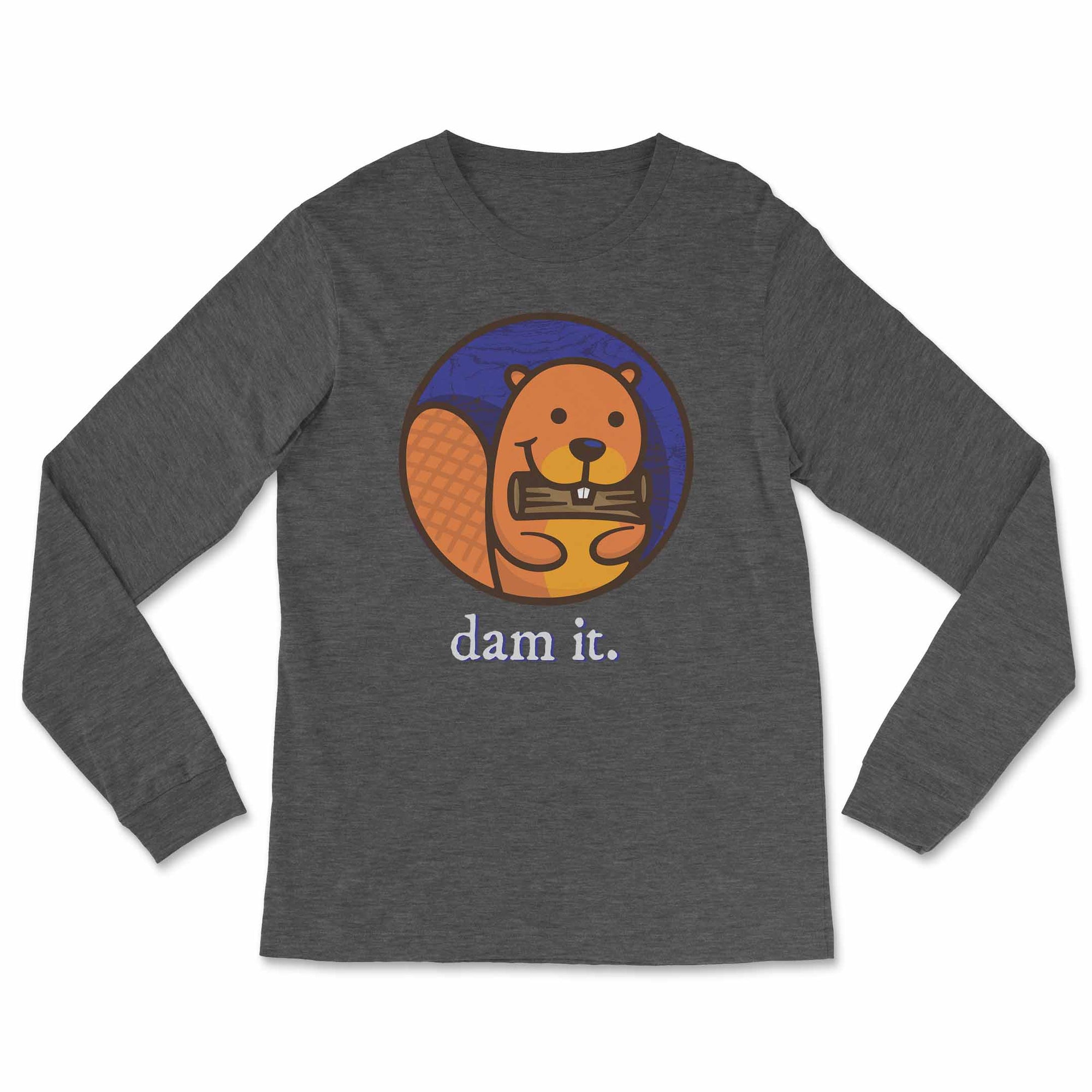 Dam it beaver long sleeve shirt in black