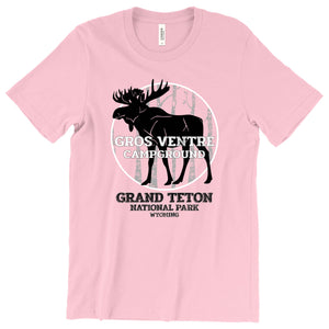 Gros Ventre Campground Moose T-Shirt Printify Pink S 