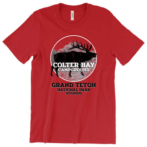 Colter Bay Campground Elk T-Shirt Printify Red S 