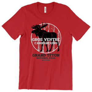 Gros Ventre Campground Moose T-Shirt Printify Red S 