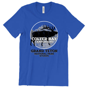 Colter Bay Campground Elk T-Shirt Printify True Royal L 