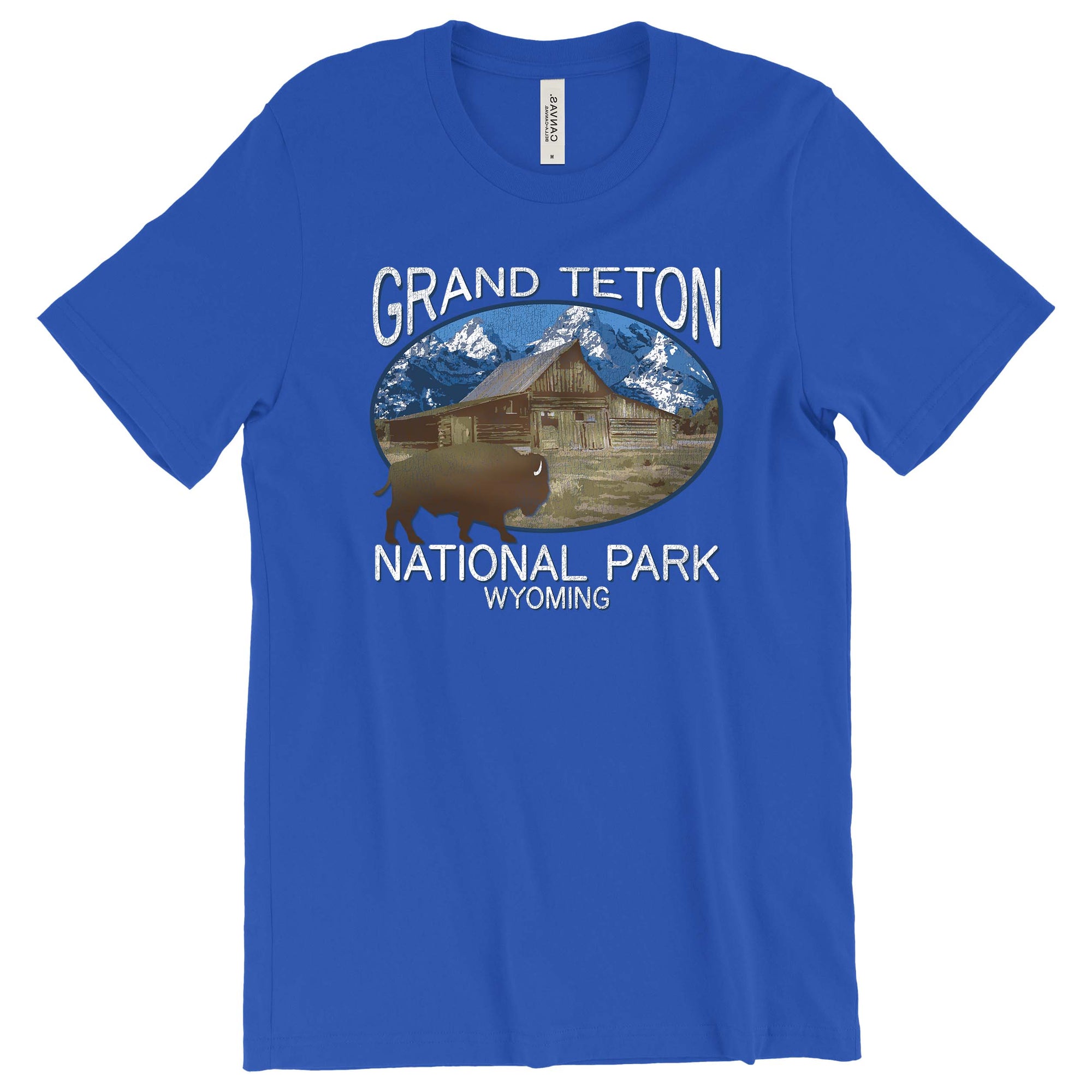 Grand Teton National Park - Moulton Barn T-Shirt Printify True Royal L 